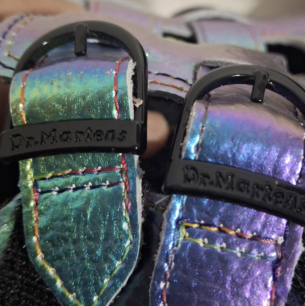 Dr Martens 8065 Kids Iridescent Mary Jane Shoes - Size 2.